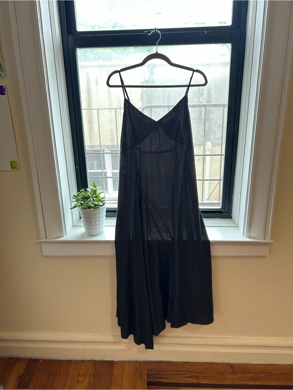 Old Navy Black Midi Slip Dress